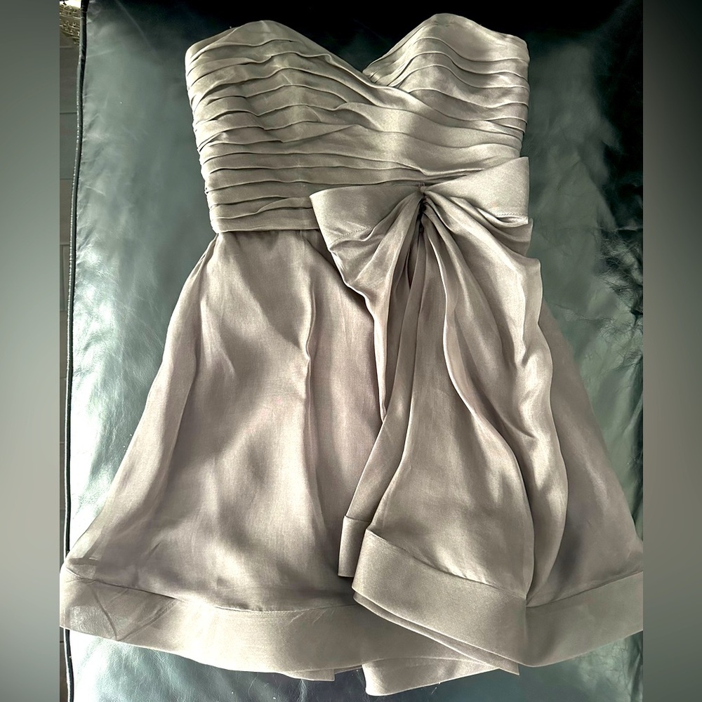 ABS Allen Schwartz Designer strapless bow dress sz 4